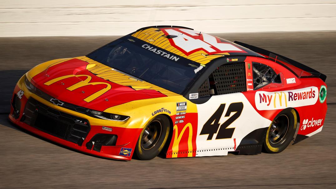 Finally completely finished.. Not perfect, but not bad either. Easily my favorite of the 2021 schemes.  Begging here, but how about getting a shot at the metal door number off of the Darlington car that's still sitting in the shop?!😁<a href="/RossChastain/">Ross Chastain</a> <a href="/TeamTrackhouse/">Trackhouse Racing</a> <a href="/JustinMarksTH/">Justin Marks</a>