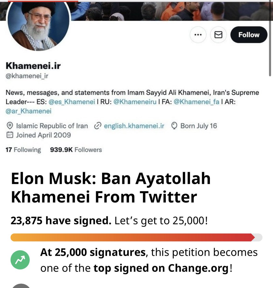agikhm's tweet photo. Let’s get this murderer off Twitter. Sign the petition https://t.co/S9zwBpByKb. @elonmusk #MahsaAmini https://t.co/GUFdMRE6a3