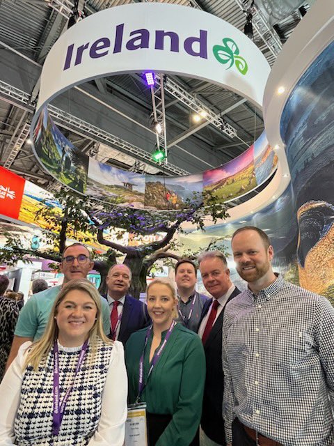 End to a fantastic day with great Cork company @heaney_seamus @pure_cork  and @HollandBarry @CorkAirport flying the Cork flag @TourismIreland @WTM_London @TrigonHotels #WTMLDN #purecork