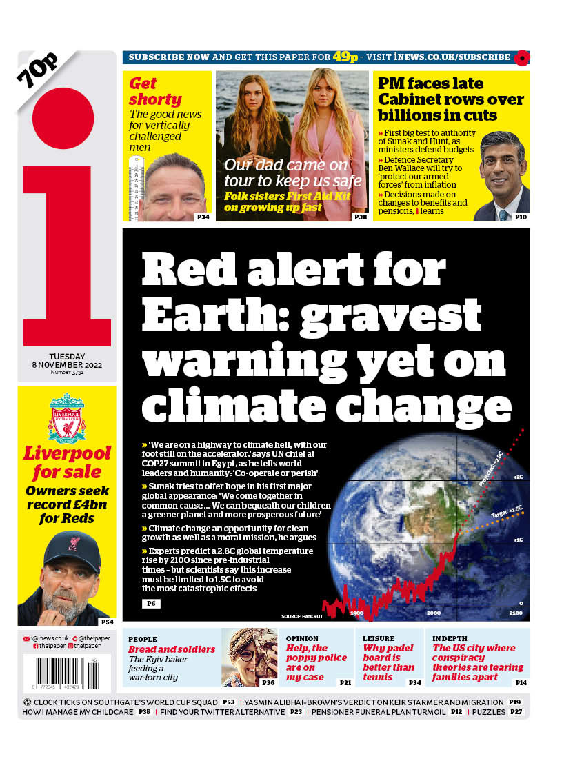 theipaper's tweet photo. Tuesday's front page: Red alert for Earth: gravest warning yet on climate change
#TomorrowsPapersToday https://t.co/mtDrhmTBIl