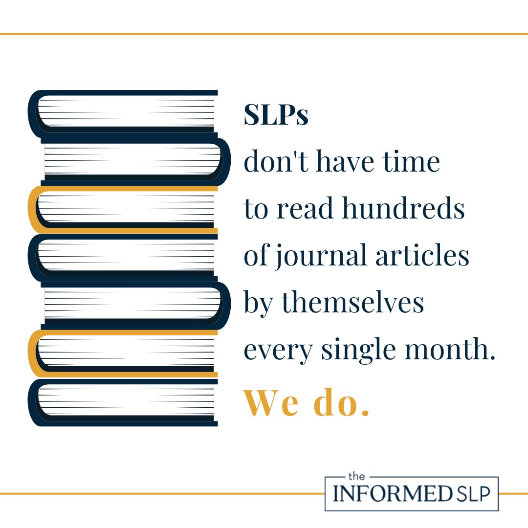 TheInformedSLP's tweet image. We know your &apos;To Do&apos; list is long. We take finding the research you need for practice off that list!

Know the evidence, build your confidence, let us help.
⁠
#informedSLP #ebpslp #slplife