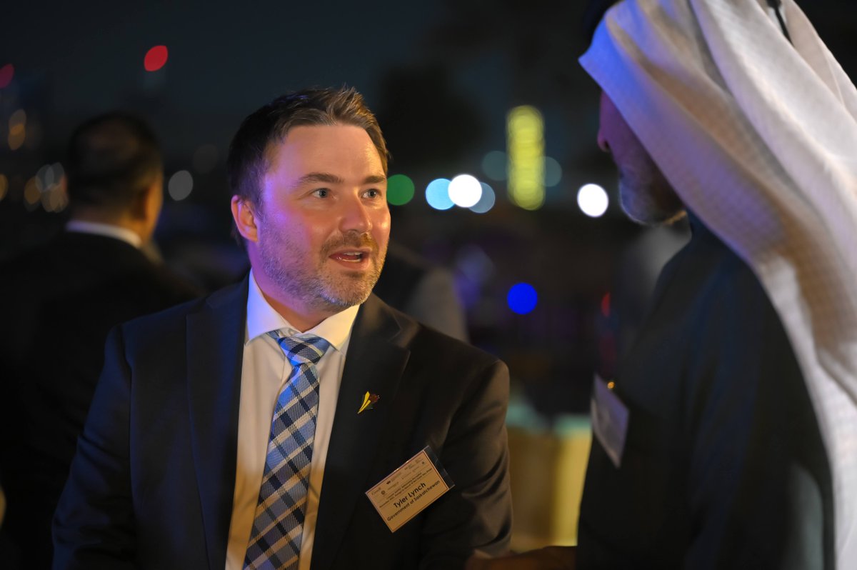 SKTradeInvest's tweet photo. Assistant Deputy Minister of Economic Development Tyler Lynch spoke at #ADIPEC on how #Saskatchewan is pioneering clean energy technologies like carbon capture, lithium, geothermal energy, and small modular reactors.
#SaskInUAE #ThinkSask
@CanadainUAE https://t.co/CXncibcMCS