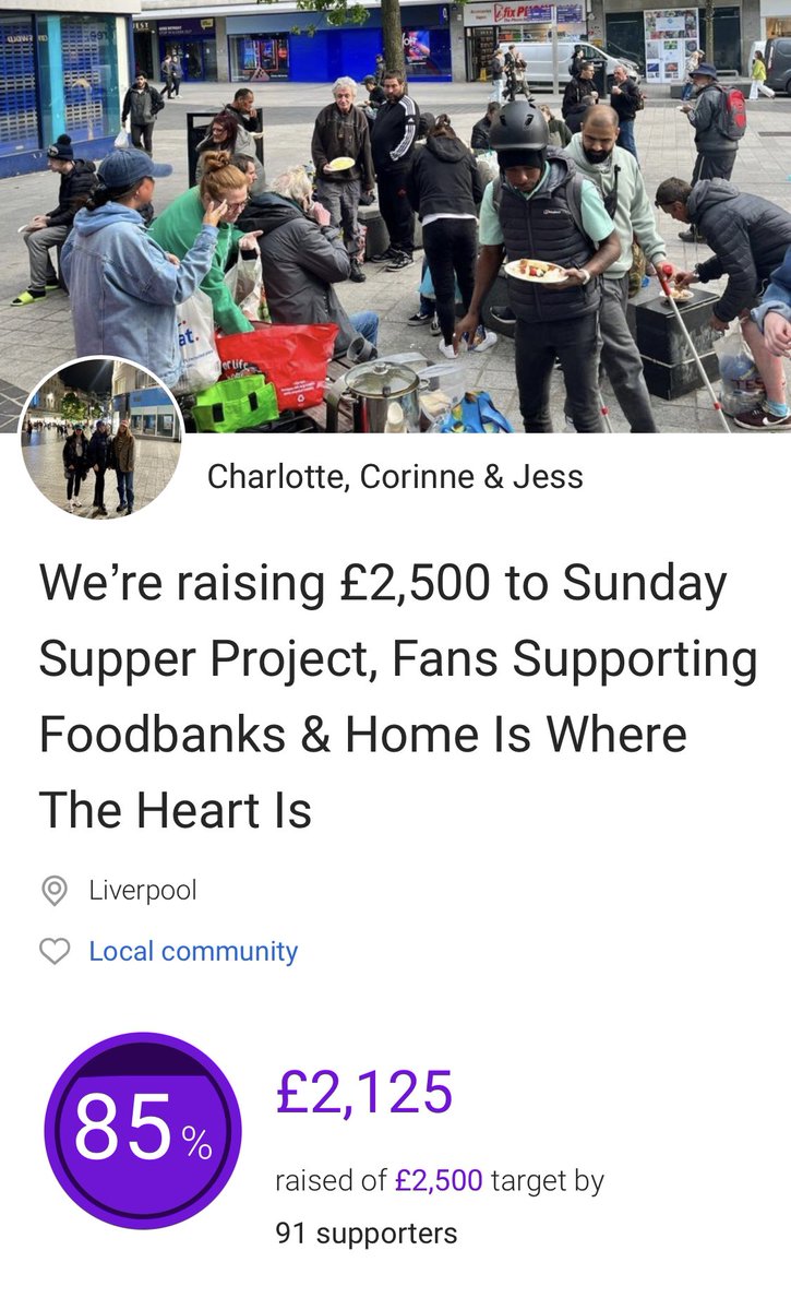 Charlotte Patterson (@charpatto) on Twitter photo I am BLOWN away 🤯💙
You guys are amazing & we haven’t even done the sleepouts yet. Wow thank youuuu!
Soon as the 24 hour sleepout & then the Goodison sleepout is done the funds will be going straight to <a href="/SundaySupper1/">Sunday Supper</a>, <a href="/SFoodbanks/">FANS SUPPORTING FOODBANKS #RightToFood</a> & <a href="/EITC/">Everton in the Community</a> (Home is Where the Heart Is) I am BLOWN away 🤯💙
You guys are amazing & we haven’t even done the sleepouts yet. Wow thank youuuu!
Soon as the 24 hour sleepout & then the Goodison sleepout is done the funds will be going straight to <a href="/SundaySupper1/">Sunday Supper</a>, <a href="/SFoodbanks/">FANS SUPPORTING FOODBANKS #RightToFood</a> & <a href="/EITC/">Everton in the Community</a> (Home is Where the Heart Is)