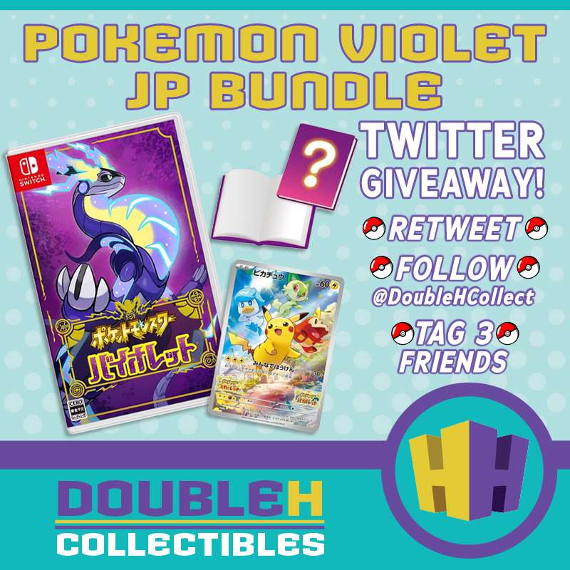 Double H Collectibles (@doublehcollect) on Twitter photo 💜🐉💜Pokemon Violet Giveaway!!! 💜🐉💜
I will be giving away a copy of Pokemon Violet including Japanese promo card!
Just
RT
Follow
<a href="/DoubleHCollect/">Double H Collectibles</a>
Tag 3 people
Winner will be drawn 11/18/2022
Free Shipping in US
More Giveaways soon GOOD LUCK!
#PokemonTCG #pokemongiveaway 💜🐉💜Pokemon Violet Giveaway!!! 💜🐉💜
I will be giving away a copy of Pokemon Violet including Japanese promo card!
Just
RT
Follow
<a href="/DoubleHCollect/">Double H Collectibles</a>
Tag 3 people
Winner will be drawn 11/18/2022
Free Shipping in US
More Giveaways soon GOOD LUCK!
#PokemonTCG #pokemongiveaway