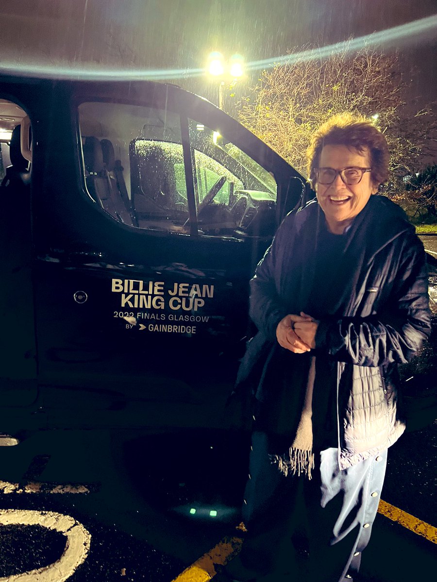 BillieJeanKing's tweet photo. So happy to have arrived in Scotland for the @BJKCup! 🏴󠁧󠁢󠁳󠁣󠁴󠁿 

#BJKCup #BJKCupFinals https://t.co/lNURLl9bJN