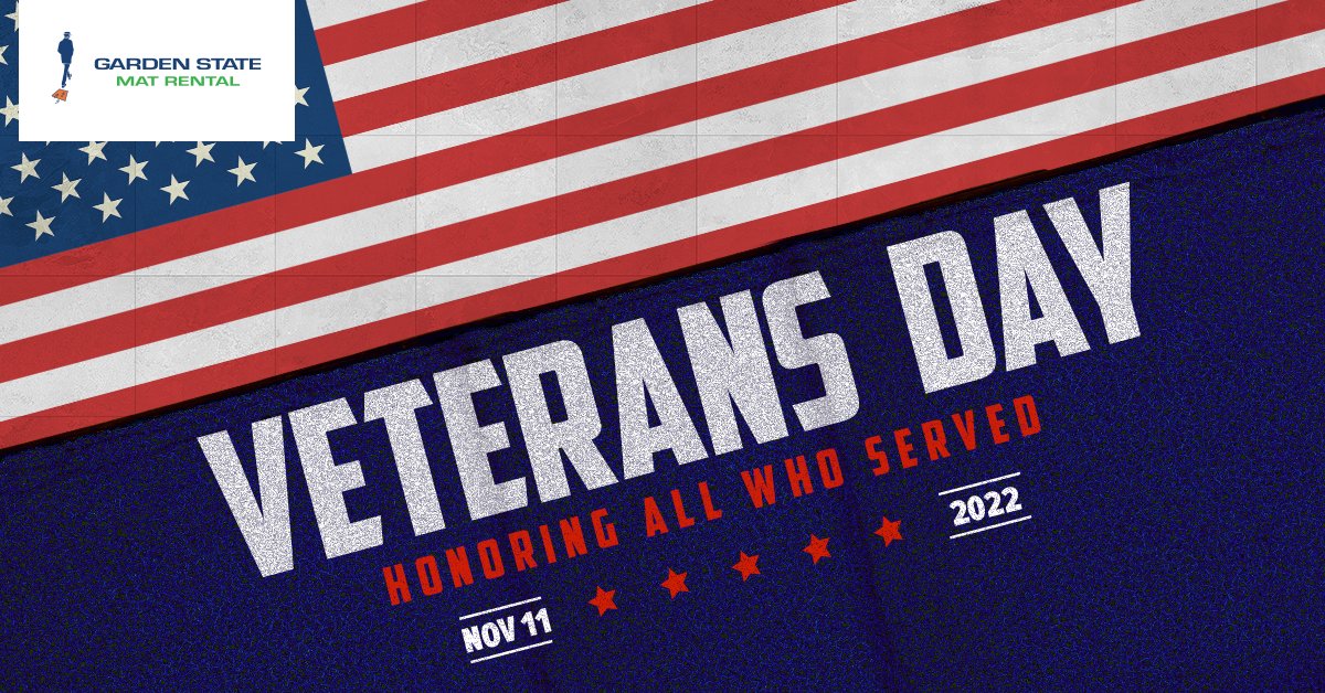GardenStateMat's tweet photo. We’ll never forget your sacrifice. Happy #VeteransDay from Garden State Mat Rental. 🇺🇸 https://t.co/GWgQgI4Nd8