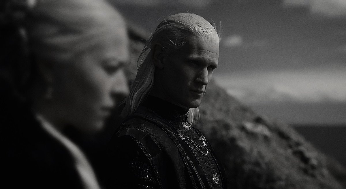 dhaemyra's tweet photo. Matt: "Daemon is a different person in that language (high valyrian). And I was like, 'Oh, that's who he is at his core.' And the fact that he speaks it only to Rhaenyra is really telling." https://t.co/iEXufFfQZU
