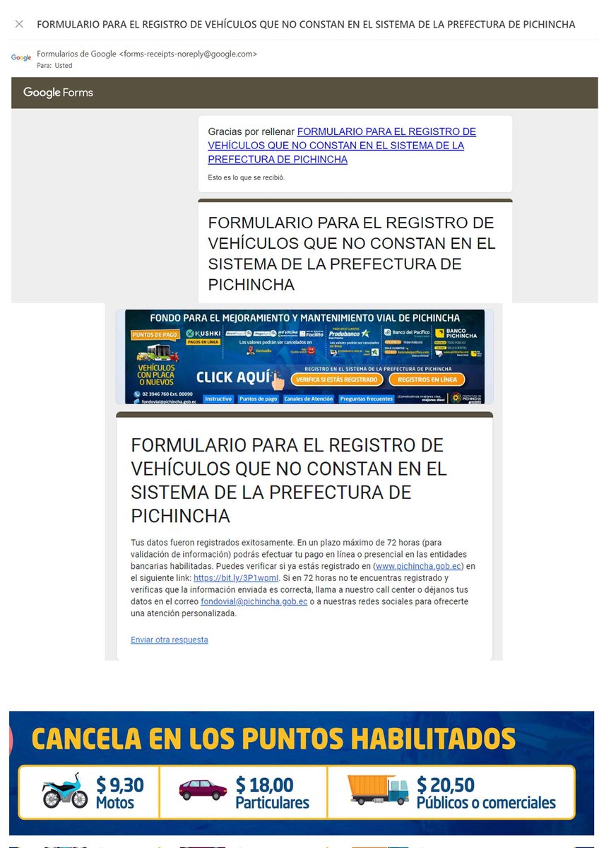 dondavidalejo's tweet photo. Una vergüenza @PichinchaGob llenar un formulario en Google.
Peor pagar $18 oportunistas, miserables. https://t.co/upNUwNjZ90