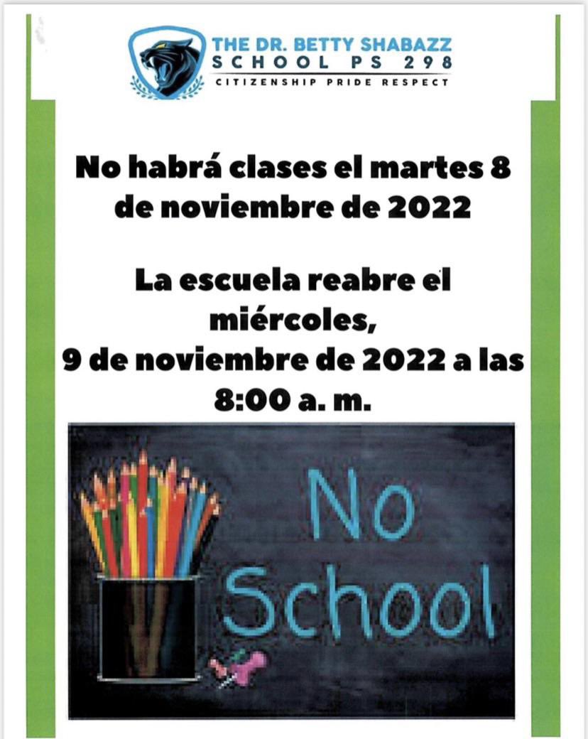 Information Bank! NO SCHOOL tomorrow!