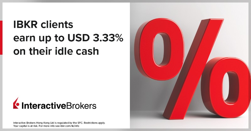 IBKR's tweet photo. What interest rate does your broker pay? Interactive Brokers’ clients earn up to USD 3.33% on idle cash balances.