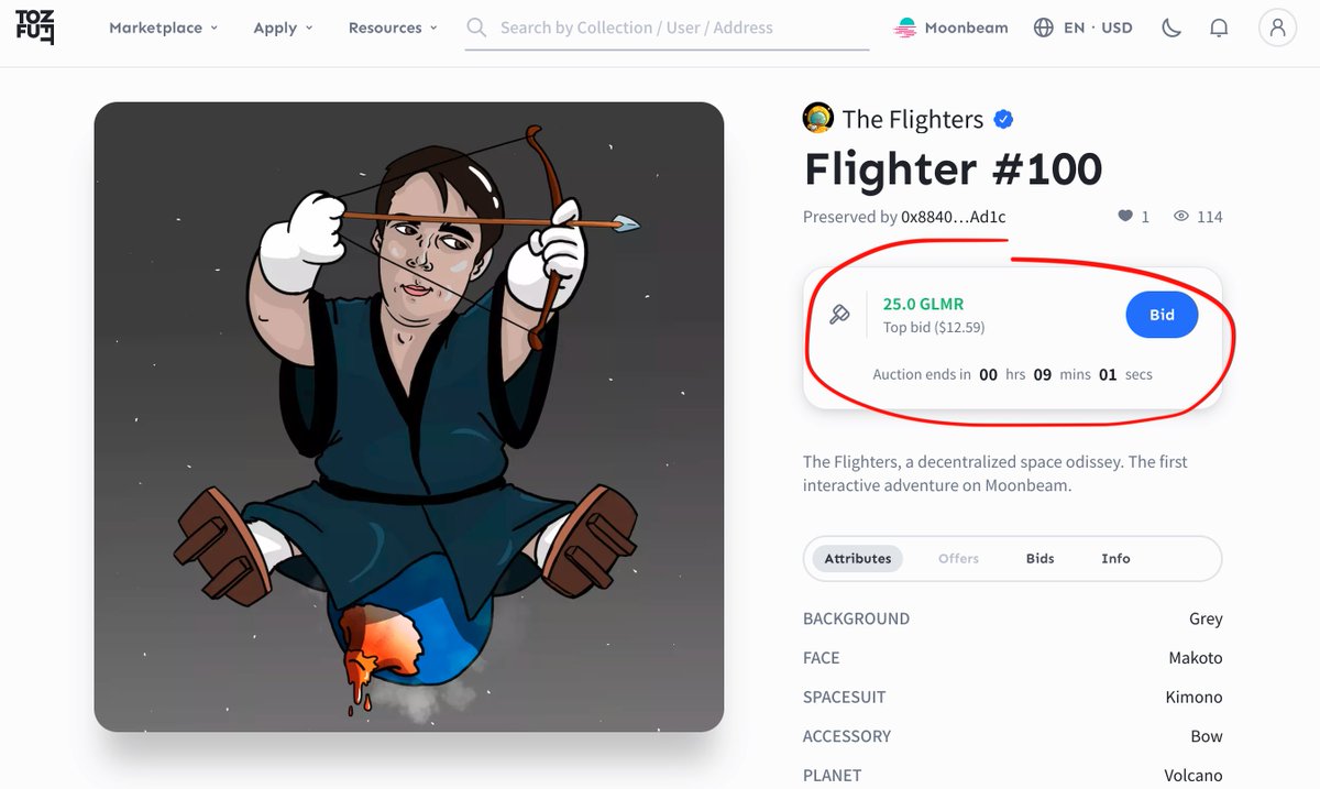 31Belet's tweet image. Only a few minutes left to bid !
#bid #nft #NFTMarketplace #NFTStaking  
@tofuNFT