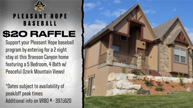 PHR6Schools's tweet photo. 🚨Pleasant Hope Baseball Raffle🚨 

5 bedroom home 
📍Hollister, MO 
🗓2 night stay
🎟$20 per ticket 
🔗 https://t.co/z1PoFBg30Y

📩Email Coach Gage for questions or interest! ⬇️
Jgage@phr6.org https://t.co/KhKazCRwWh