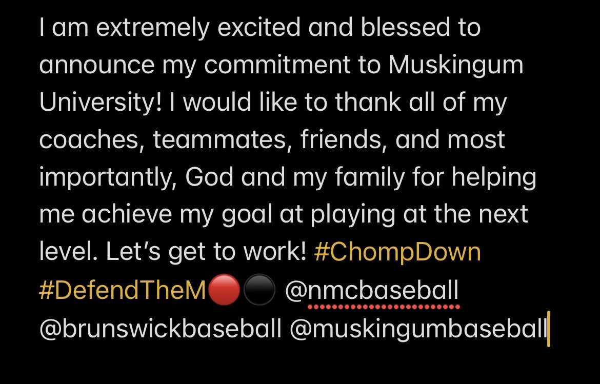 Committed. <a href="/Bwickbaseball/">Brunswick Baseball</a> <a href="/MuskieBaseball_/">Muskingum Baseball</a> <a href="/NMCBaseball/">NMC Baseball</a>