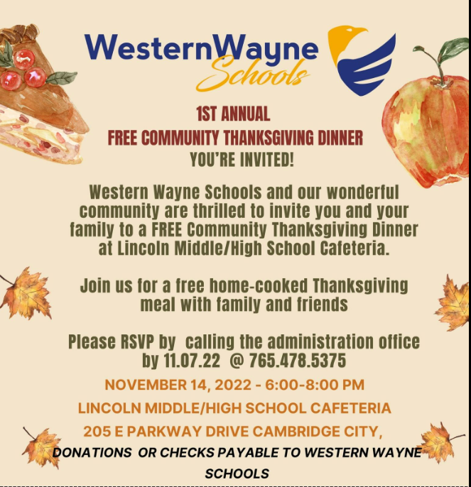Western Wayne Schools is hosting their inaugural Community Thanksgiving Dinner next Monday! We highlighted the upcoming dinner in an article on our website. Read here: loom.ly/xMcm5yc
<a href="/WWayneSchools/">Western Wayne Schools</a> <a href="/SuptStover/">Andy Stover</a> <a href="/lakes_renee/">Renee Lakes</a>