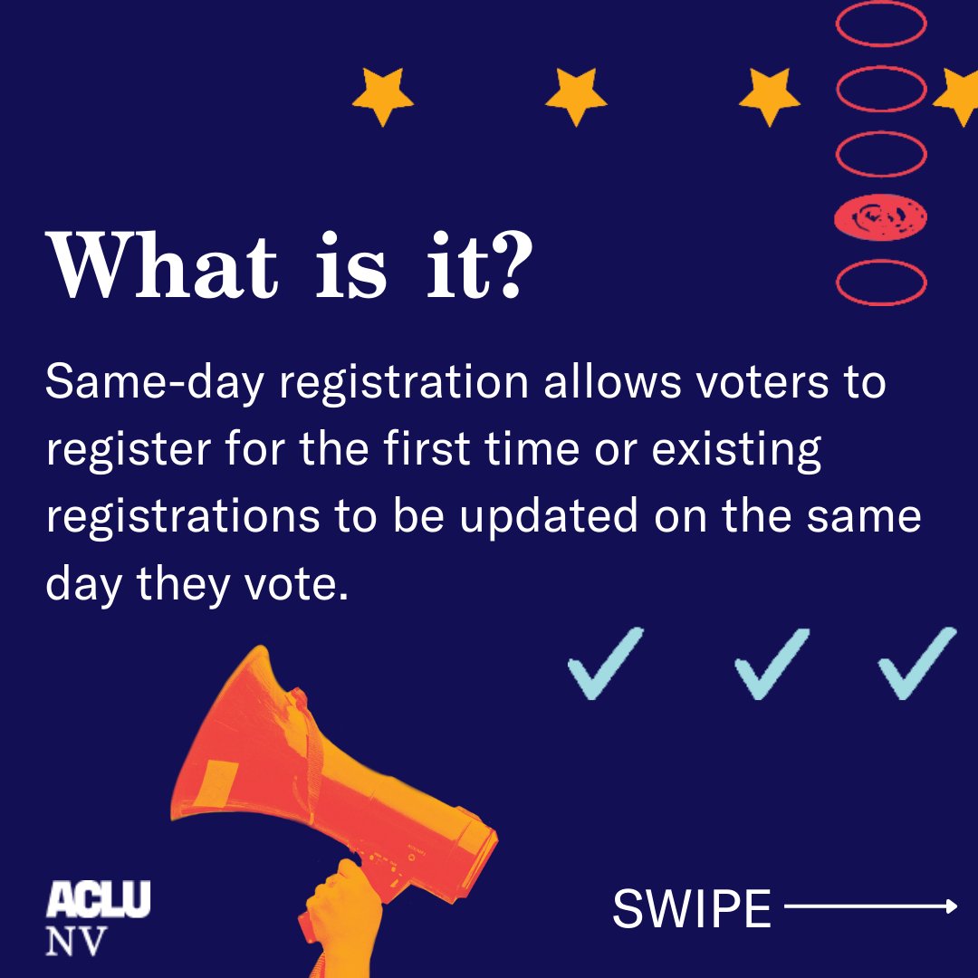 ACLUNV's tweet photo. Planning to do same-day registration tomorrow? 

Here's what you need to know! 

https://t.co/UhR4wU9u54 https://t.co/lbmHD9AuFL