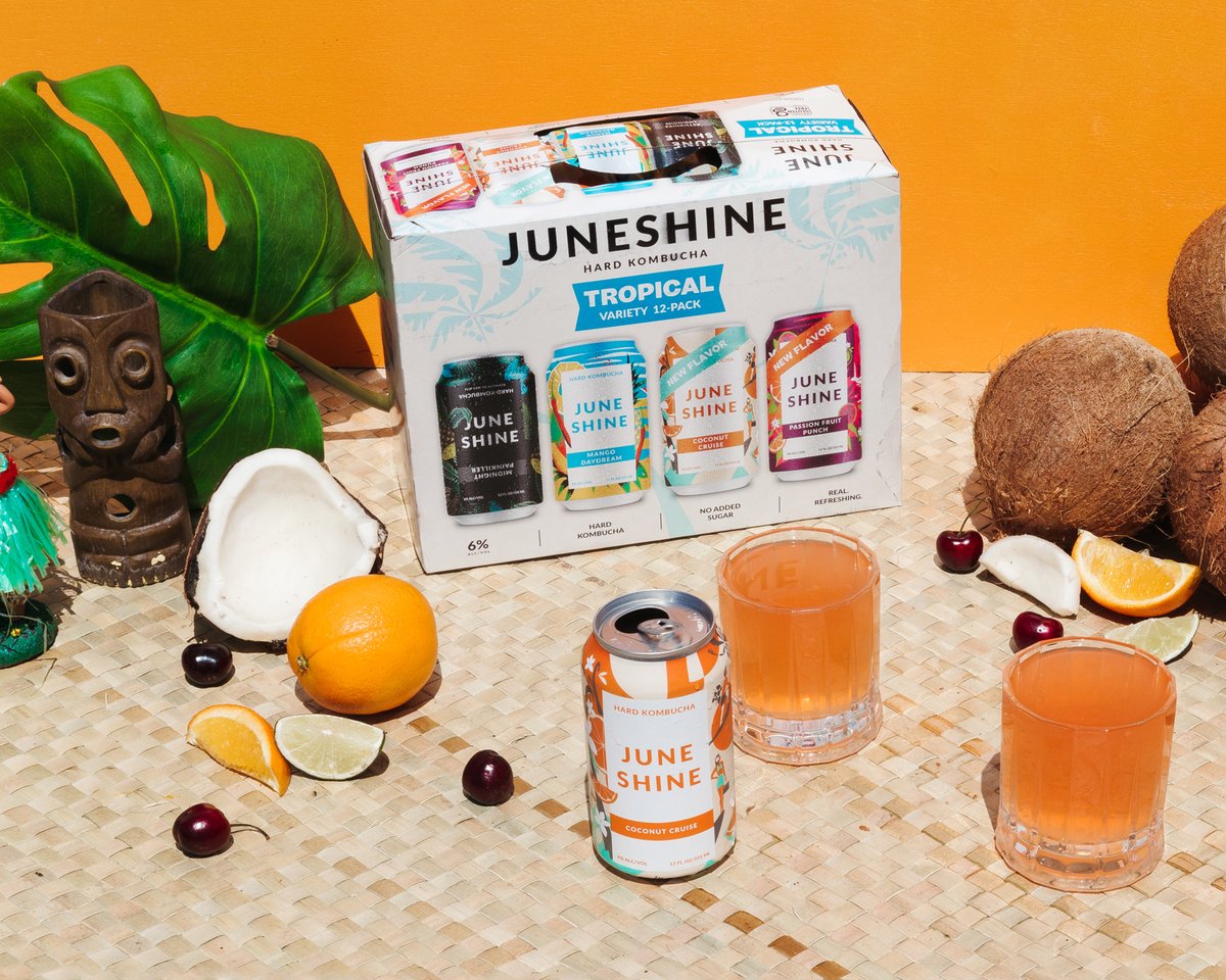 Now available at <a href="/Costco/">Costco</a> HAWAII 🏝️ The Hard Kombucha Tropical Variety Pack— 12 ridiculously refreshing cans of can't-go-wrong— feat. Midnight Painkiller, Mango Daydream, Coconut Cruise and Passion Fruit Punch. 

#JuneShine