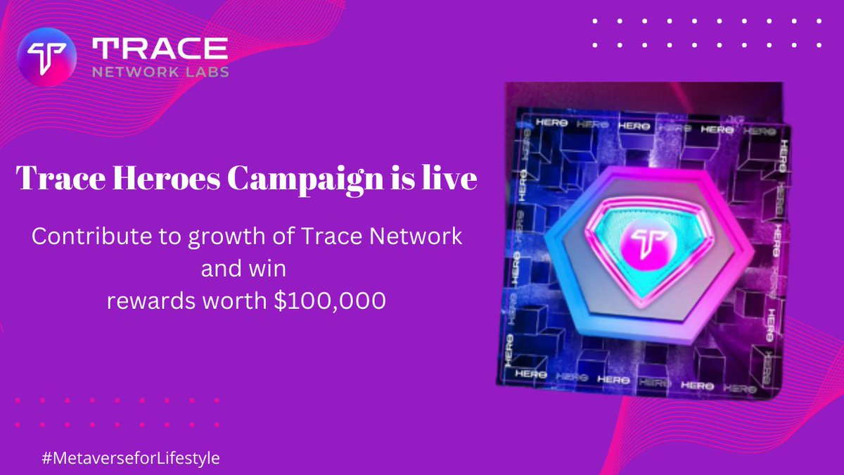 defiarena's tweet photo. Guys what stops you joins @trace_network #Tracehero campaign, where you have opportunity to grow the mission of #TraceNetwork.
A lifetime opportunity to earn rewards, like #HeroNFTs, USDT & other perks.
Join now:https://t.co/BC9oSDawK9
#LifestyleWithBUDDY #Bling #Buddy https://t.co/dt72aEZEek