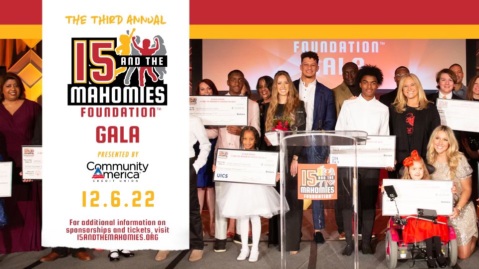 15andMahomies's tweet photo. ✨The 3rd Annual @PatrickMahomes 15 and the Mahomies Foundation Gala presented by @CommunityAmerCU will be held at the Midland Theatre in KC on December 6th! ✨

For Tickets and Sponsorships: 
https://t.co/YRUaLqFIGM

For Full Release: 
https://t.co/W45M9j7slF

#Mahomies https://t.co/jpl6wwleiV