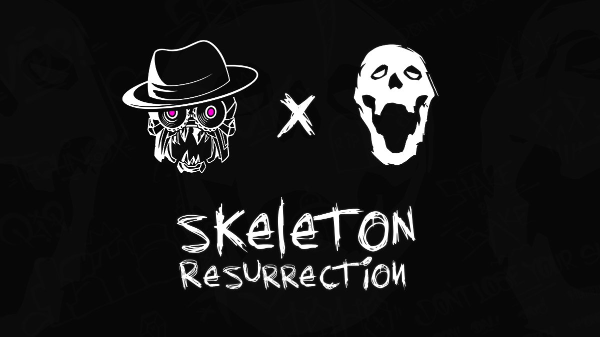 TombStonedHS's tweet photo. To celebrate Halloween, 

We are proud to announce we will be working with @InfectedMob to bring you...

- SKELETON RESURRECTION -

In an attempt to return from the Dead, 

Skeletons have started experiments on themselves using the new Fused Skulls to become Resurrected!

🪦🍃 https://t.co/diU6mhsmTM