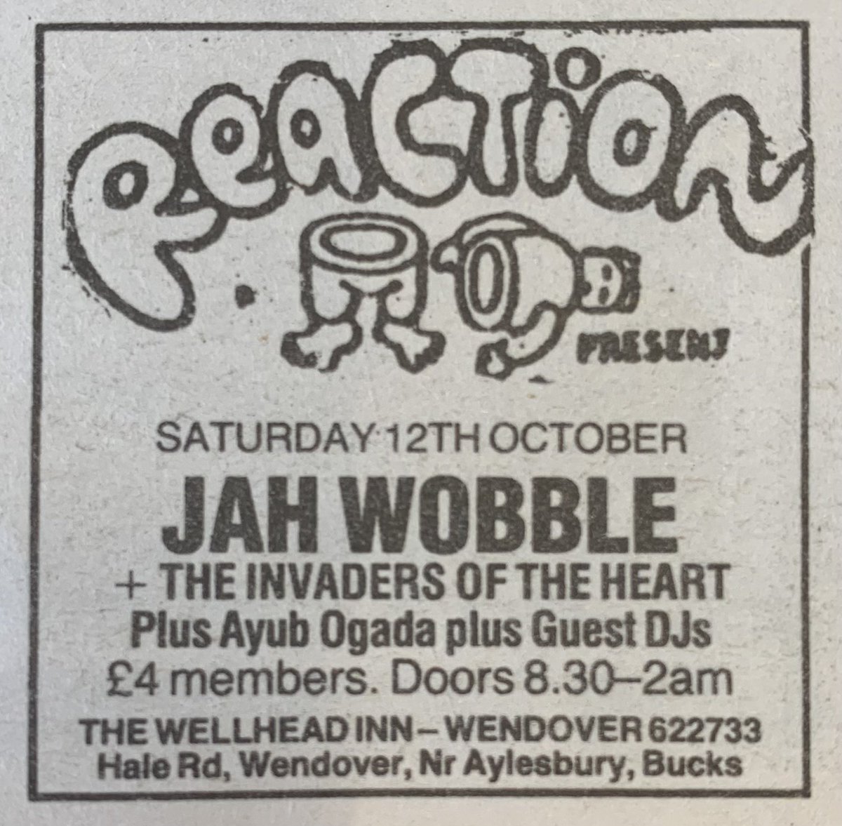 Jah Wobble in Wendover! NME, 12 October 1991. #NME #MyLifeInTheUKMusicPress #1991
