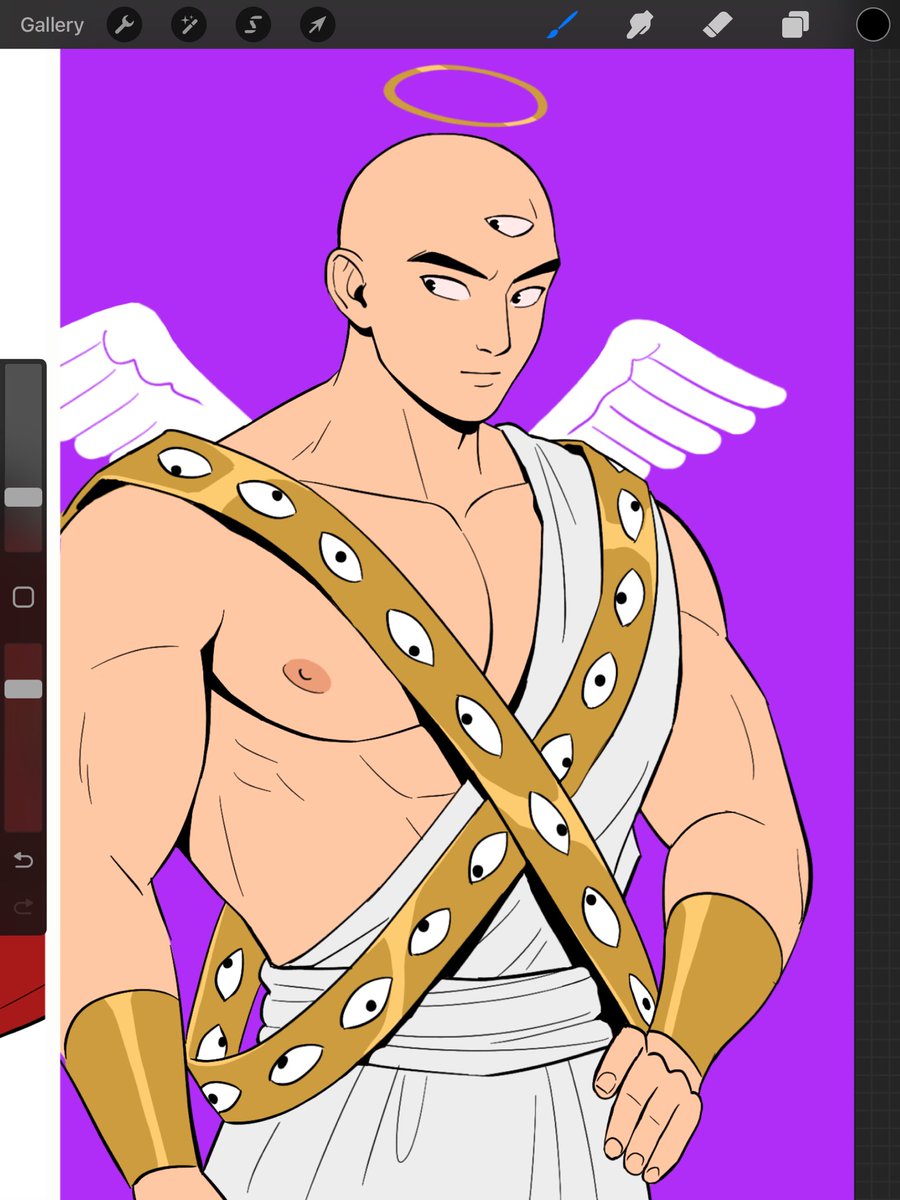 bit_mitch's tweet photo. Ok I tried to make a devil/angel Halloween drawing but I wasn’t happy with it… I like my biblically accurate angel design for Tien tho so I’ll share it https://t.co/6giAHcyb48