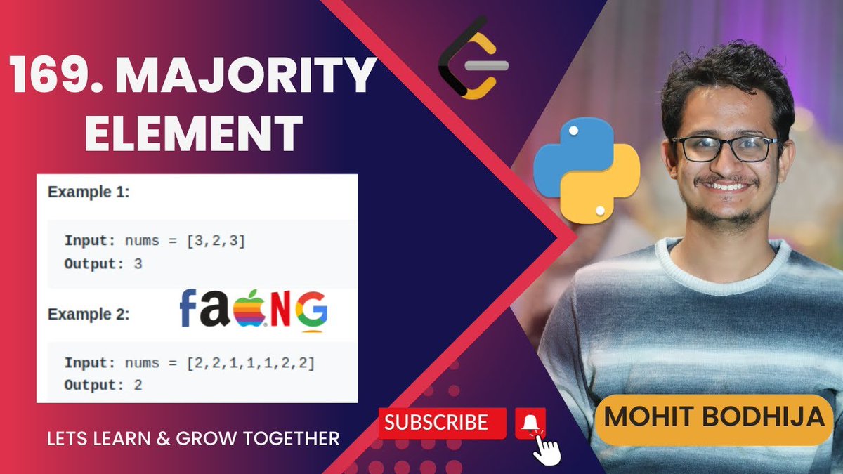 mohit_web_dev's tweet image. Day 7 done 
#Coding #codingproblem
#leetcode 
#100daysofcoding 
#100daysofcoding 
#100daysofcodingchallenge 
#100dayschallenge 
#100daysofcode 
#100daysofpython 
#Python 
#pythoncoding 
#consistency