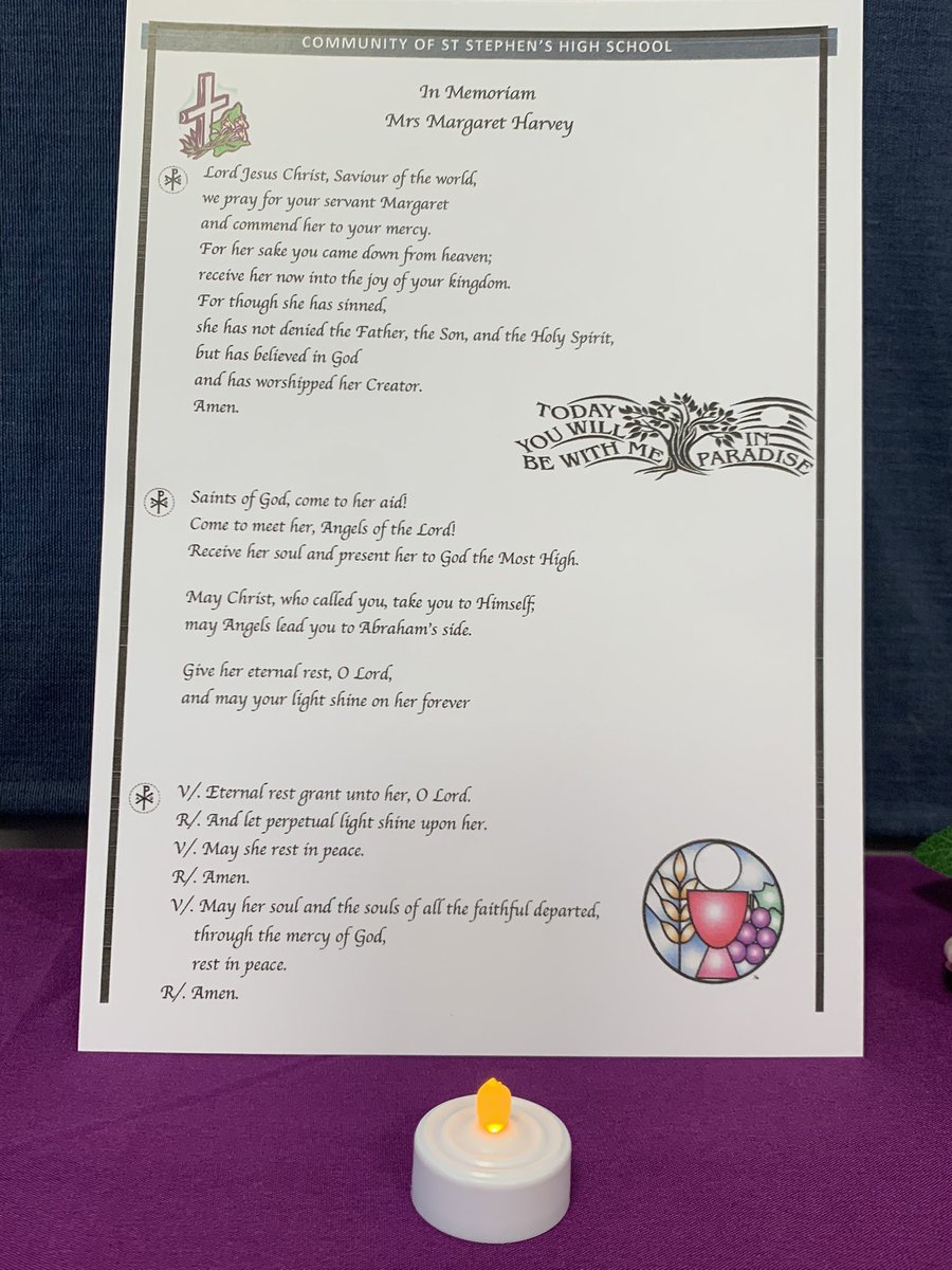 ststephensRE's tweet photo. Today our community has been able to take time and reflect on the life of our dear colleague Margaret Harvey.The Oratory is open all week for private prayer and reflection.We continue to offer our thoughts and prayers for her family friends and colleagues
✝️Requiescat In Pace✝️ https://t.co/vhYz9g28vo