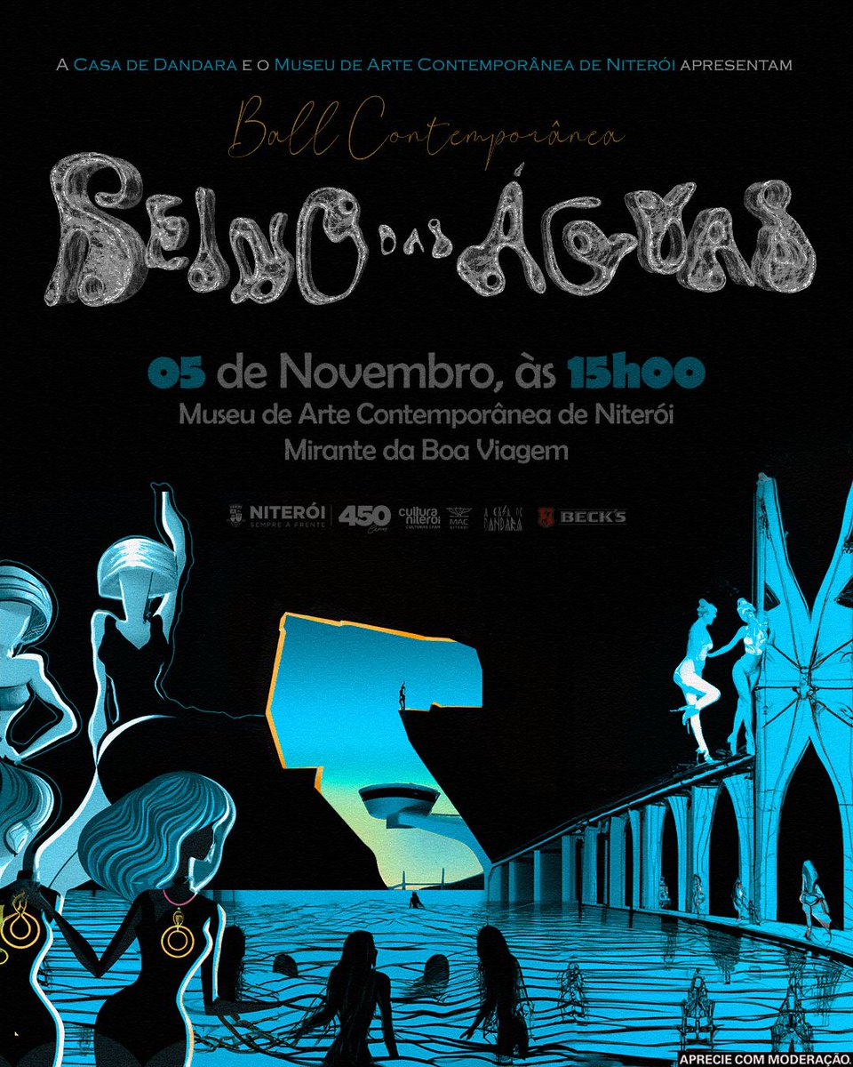 No dia 5 de Novembro, dia da Cultura, acontece a Ball Contemporânea - Reino das Águas, evento inédito de competição ballroom no Salão principal do MAC Niterói, em parceria com a Casa de Dandara 🫧🌊💦 
O evento acontece às 15h, não perca!💫