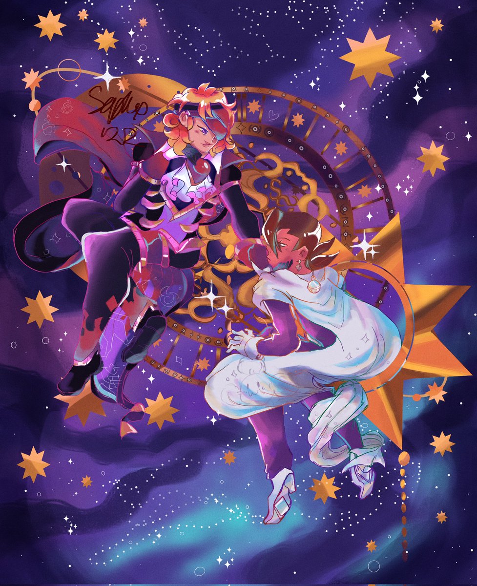 ✨️The Sun oversees and then fades. But it is the Moon that remains, sees and knows everything, even the most secluded secret 🌙✨️ This is probably too astral themed for Halloween, but I wanted to do astrolabe art featuring Eusine and Morty & I'm glad I did. Happy Halloween!