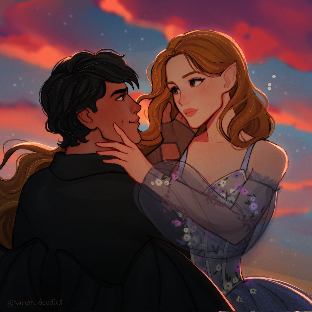 “And I think Elain—Elain would like it, too. Though she’d probably cling to Azriel, just to have some peace and quiet.” I smiled at the thought—at how handsome they would be together. ”

Art by the amazing @/naman_doodles on ig 💕

PLEASE DON'T NO REPOST 🙏🏻