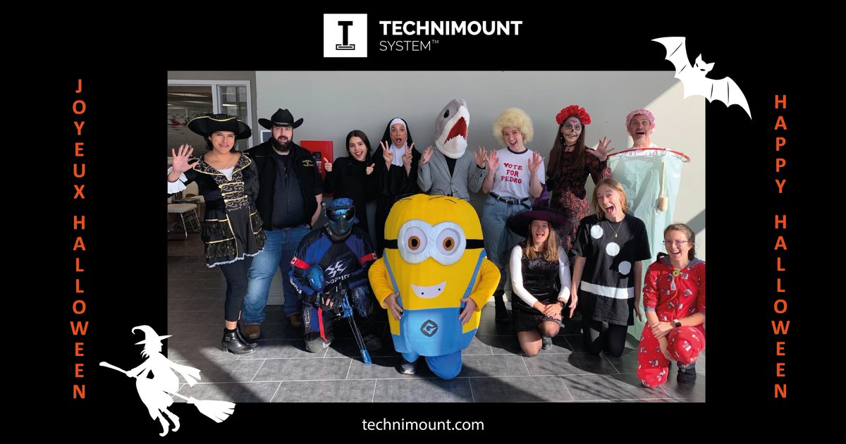 Happy Halloween from all of us at Technimount System! 🎃
Have a safe and fun night!                     
__________
De la part de toute l'équipe de Technimount System : Joyeux Halloween ! 🎃
Soyez prudents et passez une belle soirée!
#halloween2022 #TechnimountSystem