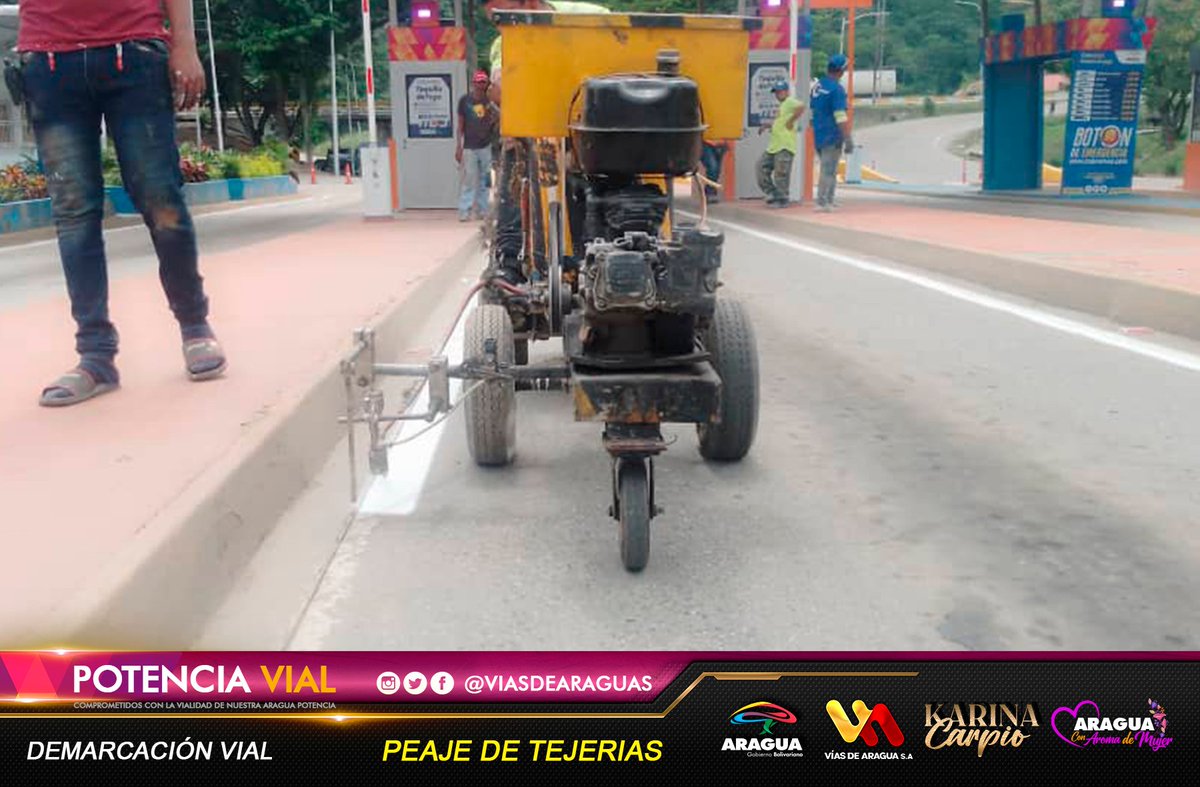 viasdearaguas's tweet photo. 🚧 📸 Avanzamos con el mantenimiento vial y la rehabilitación del Peaje de Tejerías, con la demarcación vial para la seguridad de todos. 🚧
#BrasilRenaceConLula
@NicolasMaduro @delcyrodriguezv @Soykarinacarpio @VTVcanal8 @PoliciaAraguaPA https://t.co/FoNPODGqI4