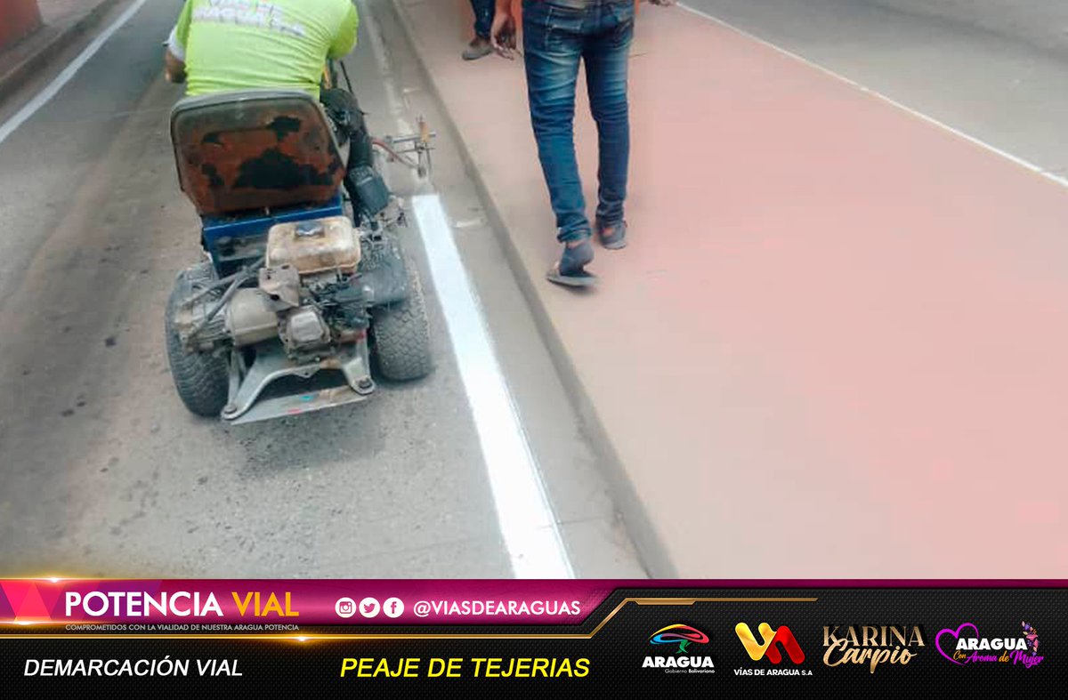 viasdearaguas's tweet photo. 🚧 📸 Avanzamos con el mantenimiento vial y la rehabilitación del Peaje de Tejerías, con la demarcación vial para la seguridad de todos. 🚧
#BrasilRenaceConLula
@NicolasMaduro @delcyrodriguezv @Soykarinacarpio @VTVcanal8 @PoliciaAraguaPA https://t.co/FoNPODGqI4