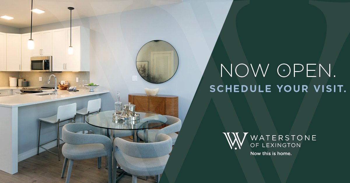 WaterstoneLex's tweet image. We are so excited to share that #WaterstoneOfLexington is NOW OPEN and welcoming our first residents! 😍 

Visit bit.ly/3yDlJnB to check out all that awaits at Waterstone. Schedule your tour today!