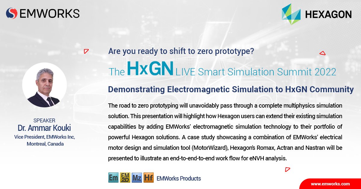 FTI_FormingTech's tweet image. With thanks to our event sponsor! Join Dr Ammar Kouki, Vice President at @EMWorksInc, Thurs Nov 10 at 4.30 pm at #HxGNLiveSimulation2022, on ‘Demonstrating Electromagnetic Simulation to the Hexagon Community&apos;.

Register Today! hxgn.biz/3MGnVS5