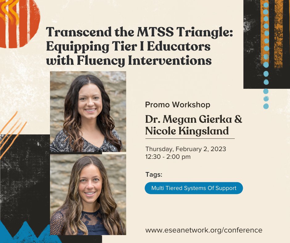 ESEA_network's tweet photo. Join us for the #ESEAConference in Indianapolis, Feb 1-4, 2023.
At the close of this session, teachers will be equipped with knowledge, tools, and resources to meet a variety of fluency needs within the Tier I classroom.
#titlei #multitieredsystemsofsupport #tier1educators #k12 https://t.co/Vmp5aK71aG
