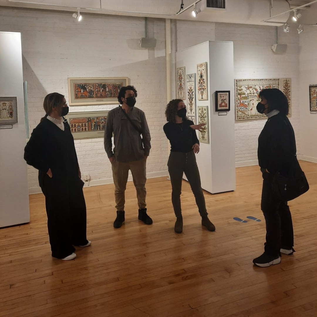 SwedeAmerican's tweet photo. Artists Areej Almansory, Nisrine Boukhari, and Luis Sahagun with curator Marcus Mod are visiting Chicago this week! This is the second study trip for a contemporary art exhibit "Letters From Home", opening at the Museum in April 2023. https://t.co/agFrGkaNul