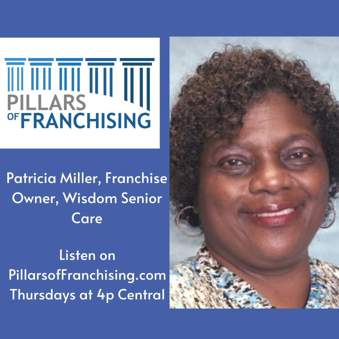 pillarsoffranch's tweet photo. Patricia Miller is guest on the next episode of the #PillarsofFranchising podcast. She is a franchise owner of Wisdom Health Care in North Carolina, as well as a #singlemom and #selfmade woman. Mark your calendars for Thursday, November 3 at 4ct/5et!
https://t.co/Jmrq4PuBIv https://t.co/kXcyZLMv6g