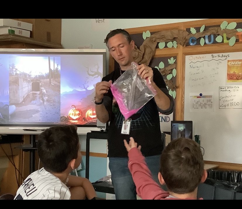 Cooper6Sms's tweet photo. The 2022 Halloween Spooktacular was a success! We learned about everything from pressure to thermodynamics and sublimation to double replacement reactions. #scarsdalemspride https://t.co/gz3REJyxuT