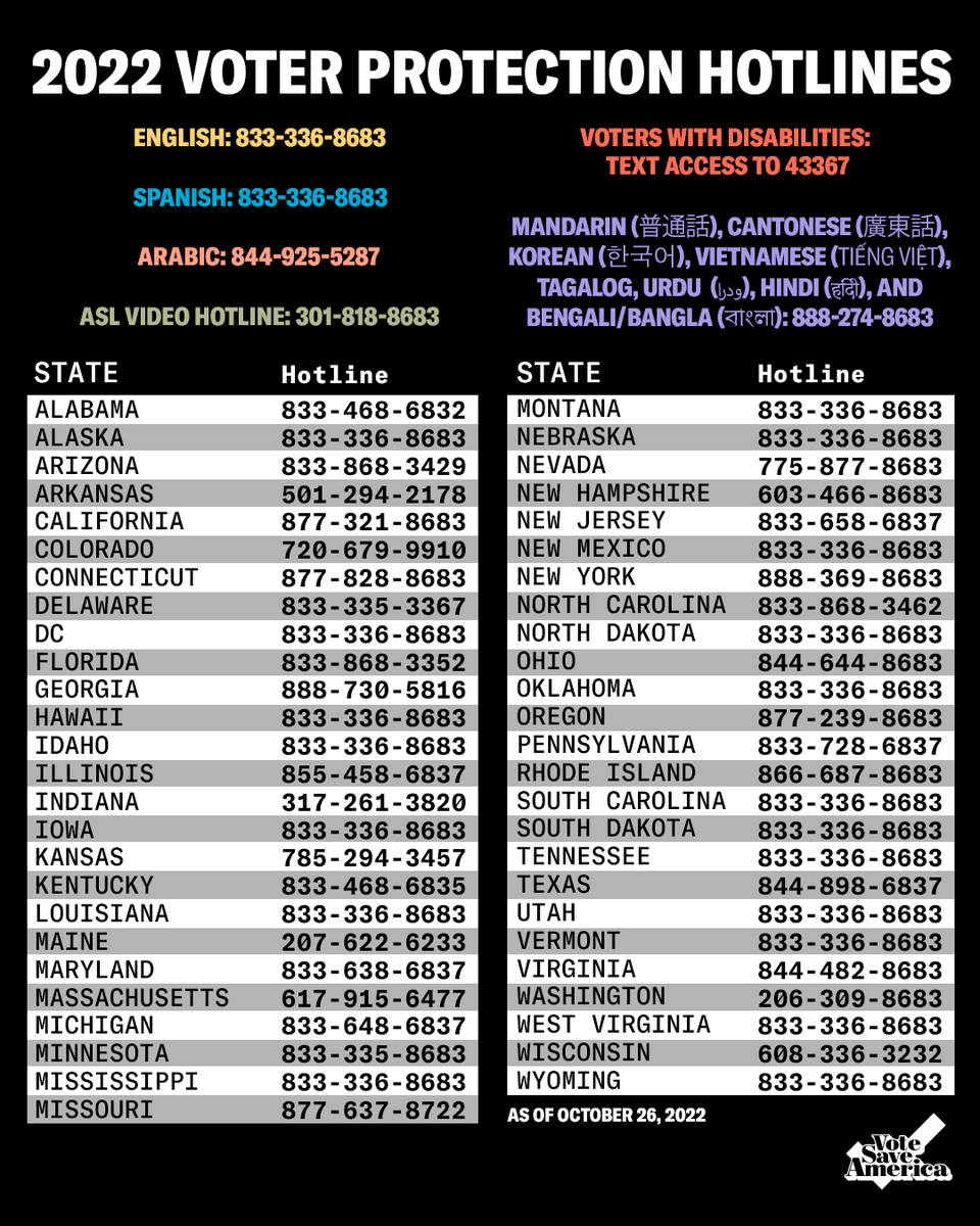 votesaveamerica's tweet photo. Voter intimidation is illegal and a federal crime. 

Report it and then vote. It’s your right. https://t.co/TnWxBnvp1h