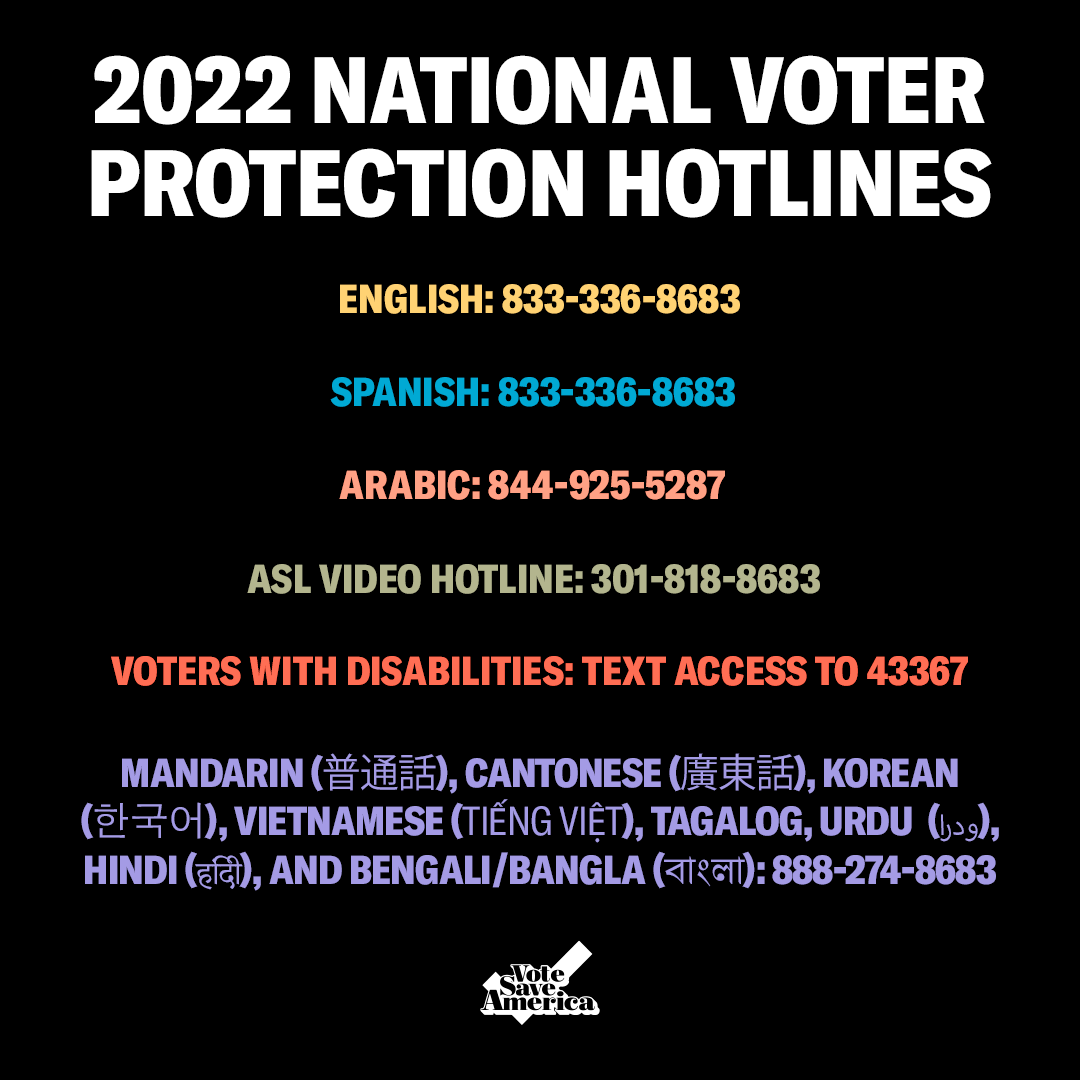votesaveamerica's tweet photo. Voter intimidation is illegal and a federal crime. 

Report it and then vote. It’s your right. https://t.co/TnWxBnvp1h
