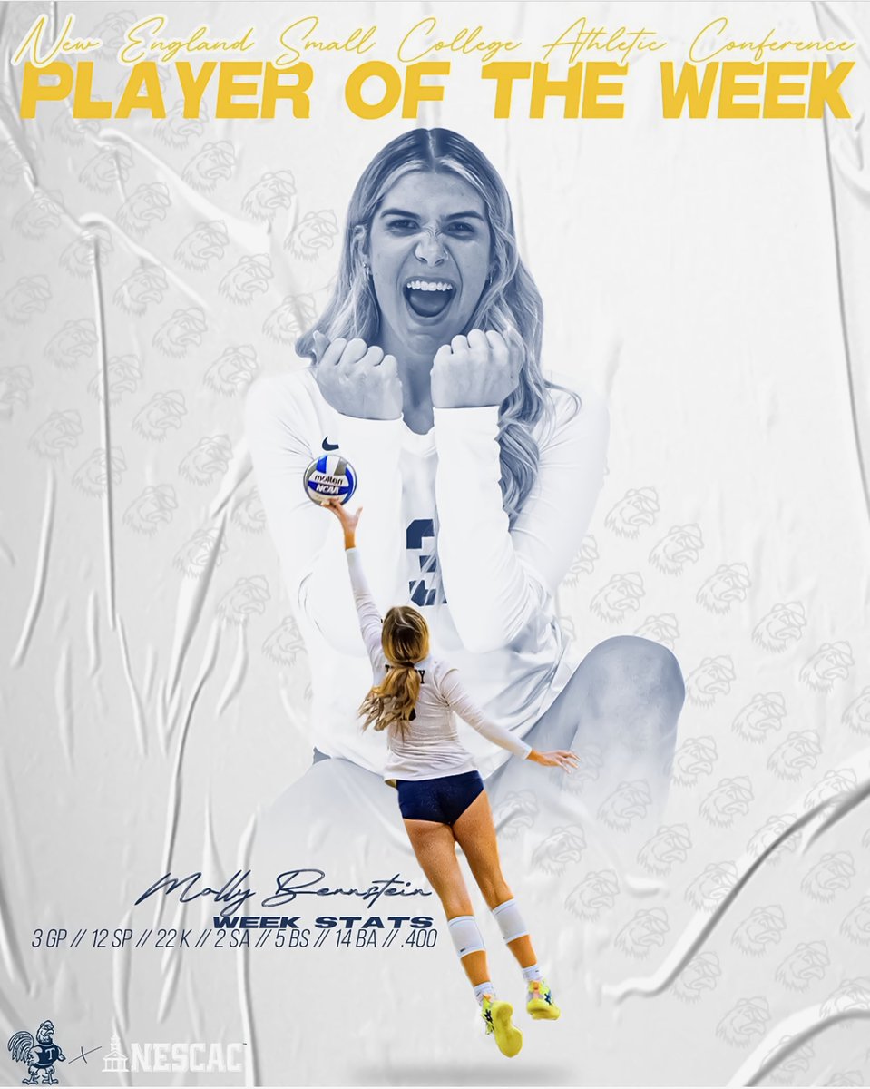 thebernstein's tweet image. NESCAC Player of the week! We are so proud of how hard you’ve worked! What an honor to close out your senior season. Congrats @MollyBernst !!
