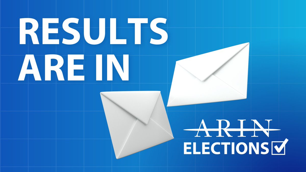 The 2022 ARIN Election results are in! arin.net/announcements/… Congratulations to those elected by the community to serve on the Board of Trustees, Advisory Council (AC), and NRO Number Council 🎉