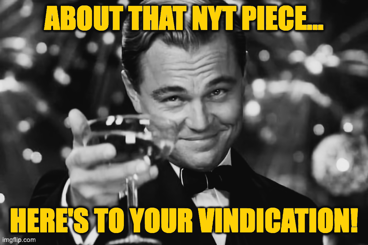 DavidLashar's tweet photo. Vindicated! ICYMI, I published a statement on climate &amp; energy this fall, based on my own read of the UN Climate Panel reports. My message: Yes, climate change is real, but no, we needn't panic. Now, the NYT agrees: https://t.co/rEbzoGwHk2. My own report: https://t.co/CgY9KFkrFd https://t.co/j5z8FMbMLH