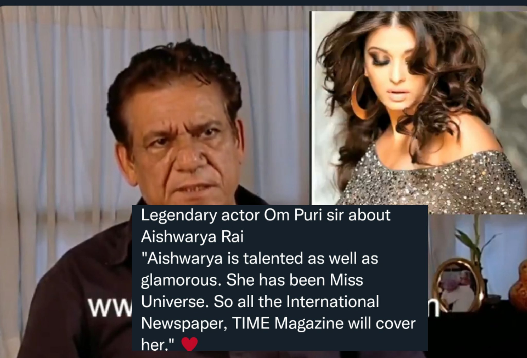 Om puri sir about Aishwarya Rai
HAPPY BIRTHDAY AISHWARYA RAI 