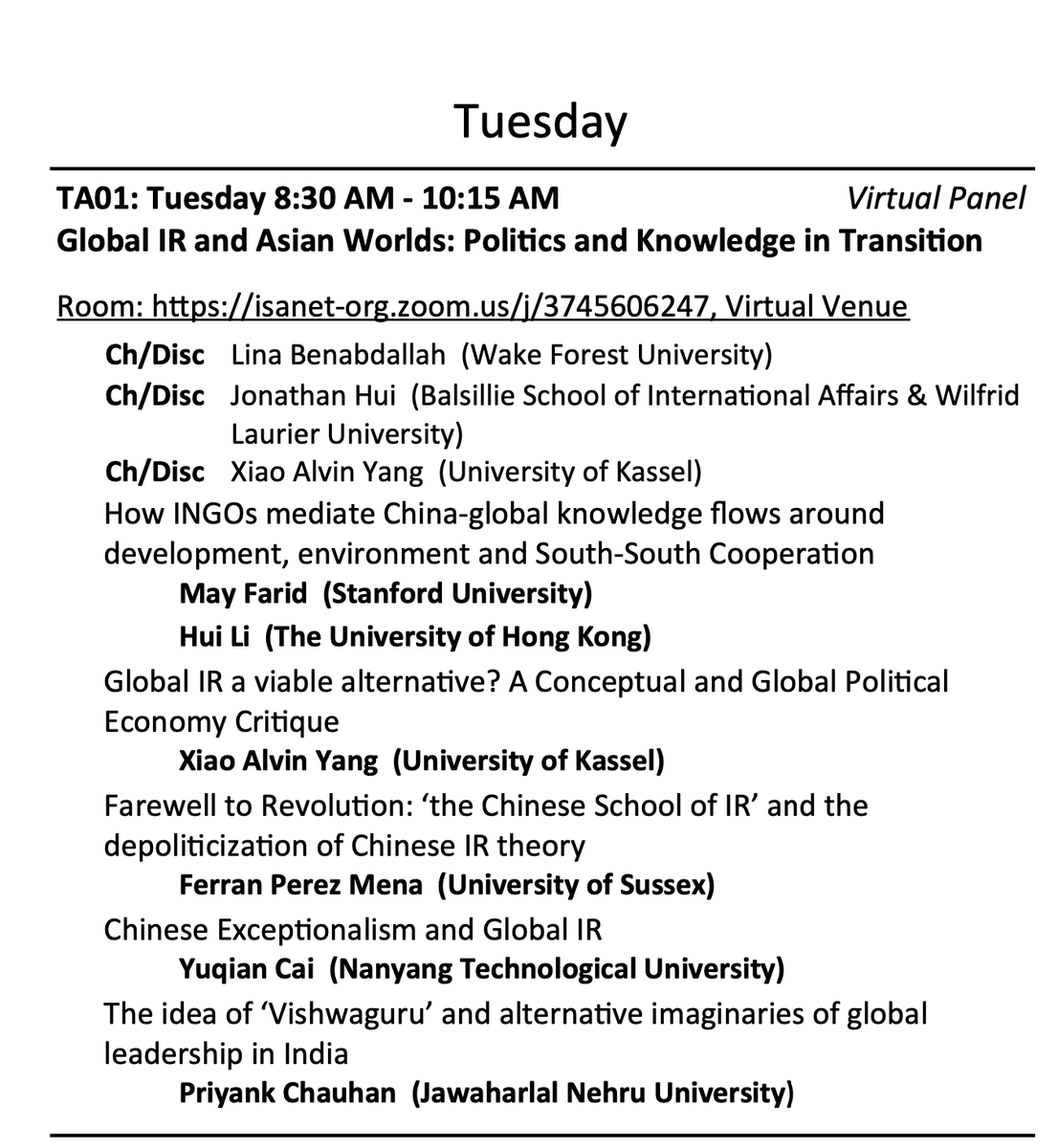XiaoAlvinYang's tweet photo. Presenting a critique of #GlobalIR from a global political economy perspective tmr. Global IR and Asian Worlds: Politics and Knowledge in Transition Panel. Looking forward to discussing with @LBenabdallah, @jhming89, @priyankchn,  @MayFarid_HM, @ferranpeme, Yuqian Cai and Hui Li https://t.co/PcAYzX9Mdu