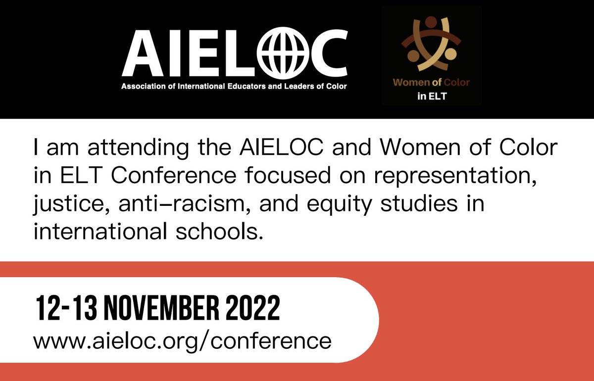 Looking forward to this upcoming opportunity for learning and community. Hope to see many Twitter connections there--registration is still open: aieloc.org/conference/ Thanks again @GlobalKdsl