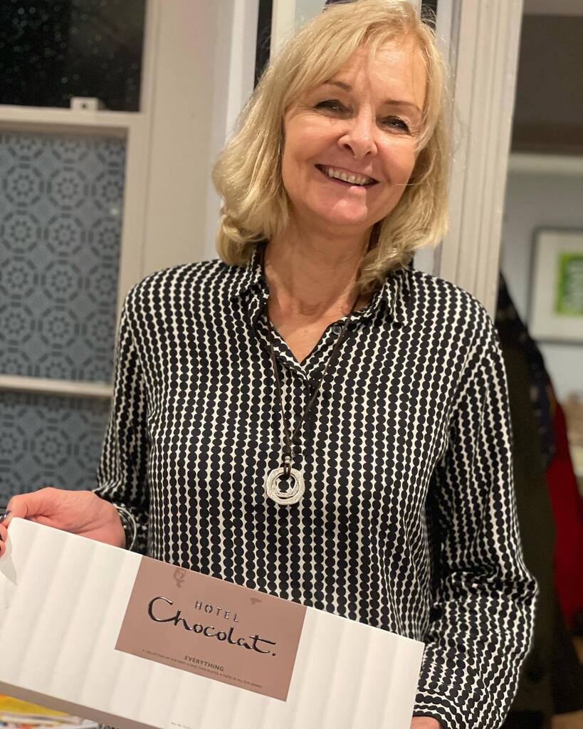 🤎Leonie is Emmalou’s (my wife) mum. I’ve known her 27 years. She’s popped down from Lancashire for our big womenswear meeting today. She runs FRAHM customer service &amp; got a lovely surprise today. A box of chocs from a very happy customer! She’s over the moon. Thank you for b…