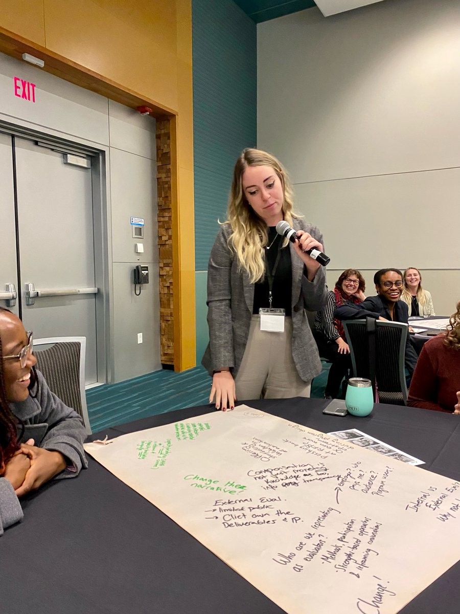 Our team enjoyed the #CESBC Conference last Friday and we are grateful for the opportunity to learn and reflect. 

Here is <a href="/CasViolet/">Cassandra Parsons</a> participating at a World Café about using evaluation to disrupt the status quo and promote social justice in the health sector.