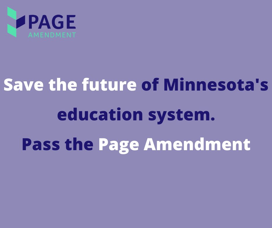 MN reading and math scores are the lowest they have been in three decades. 

The Page Amendment would ensure that the standard of education is raised and every student is given the learning they deserve. 

Learn more about the Page Amendment by visiting ourchildrenmn.com/about/